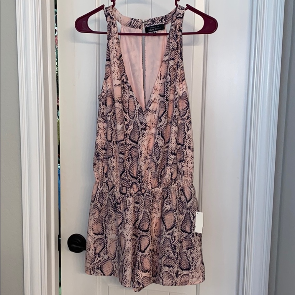 Pink and Navy Romper